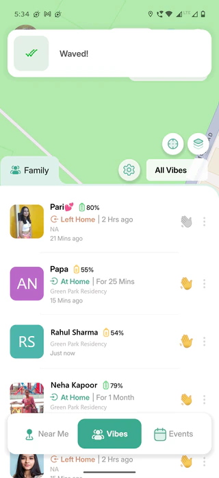 Sending a wave in the Fuzz app